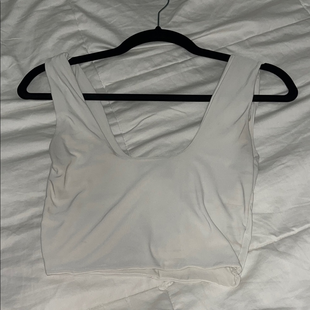 White Sleeveless Crop Top